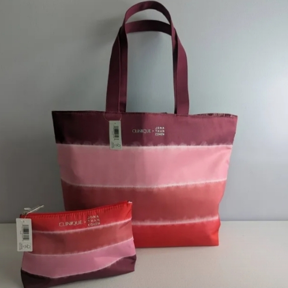Clinique X Jonathan Cohen-10pc 2025 Tote -Pouch & Skincare/Makeup Set ❤️🩷💜 - Picture 8 of 8